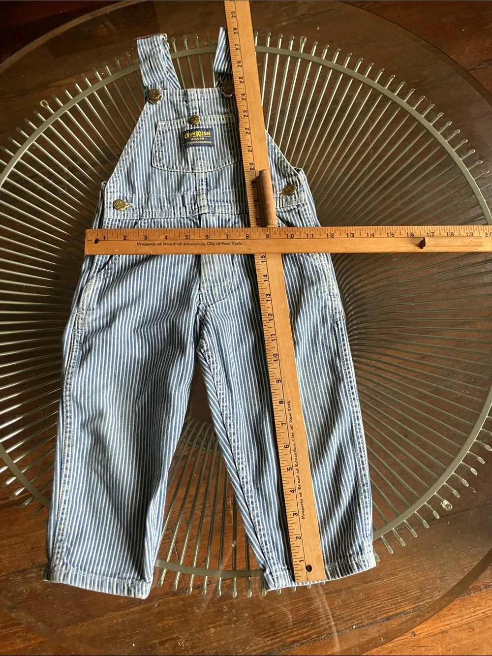 Vintage OshKosh hickory stripe overalls size 3T